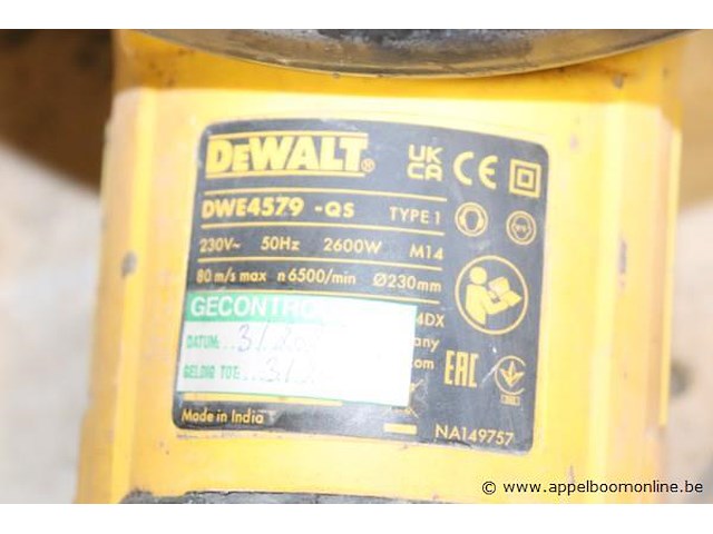 Zware haakse slijptol dewalt dwe4579-qs - afbeelding 3 van  3