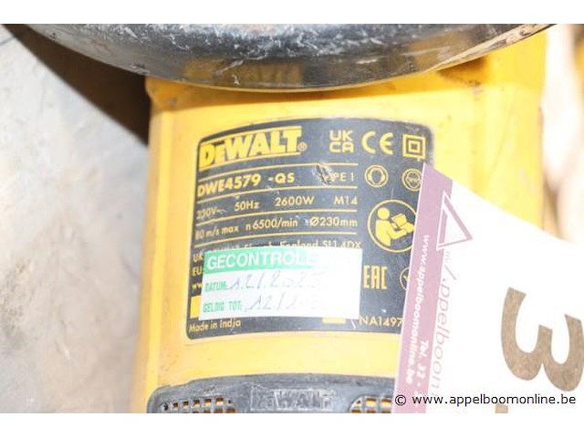 Zware haakse slijptol dewalt dwe4579-qs - afbeelding 3 van  3