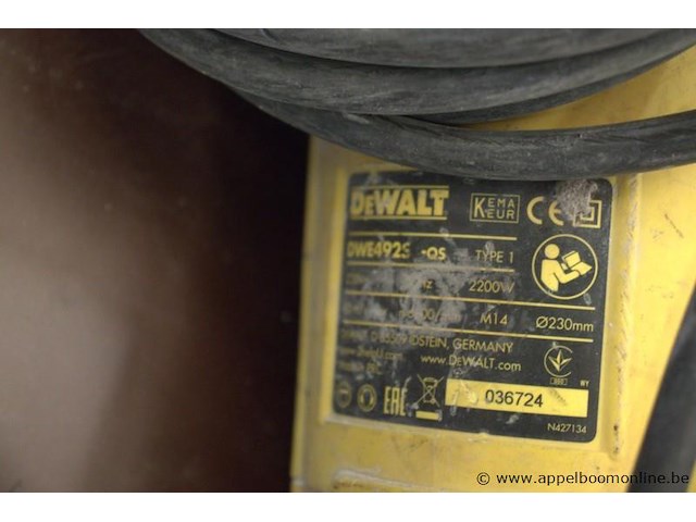 Zware haakse slijptol dewalt dwe4925-qs - afbeelding 2 van  2