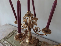 Zware klok (46x16x46cm) met 2 kandelaars (16x16x53cm) - afbeelding 4 van  9