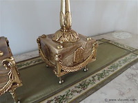 Zware klok (46x16x46cm) met 2 kandelaars (16x16x53cm) - afbeelding 6 van  9