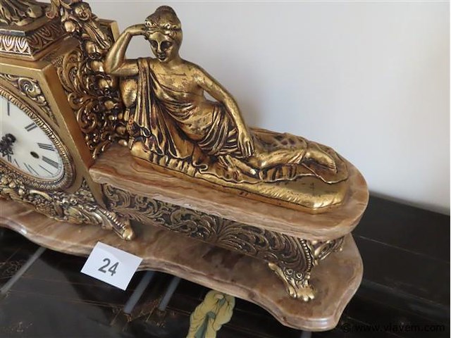 Zware klok 55x18cm hoogte 40cm - afbeelding 3 van  4