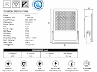 Zware led floodlight – 600w – 6400k koud wit – ip65 – borneo-600 (2 stuks) - afbeelding 5 van  5