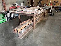Zware metalen werkbank 150x600 cm, 2 metalen kokers ca. 5m, ca. 3 ton herbruikbaar ijzer (28,29,30) - afbeelding 4 van  18
