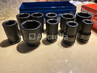 Zware slagdoppen set 10 delig stahlkaiser 22-50mm in metalen koffer - afbeelding 4 van  5