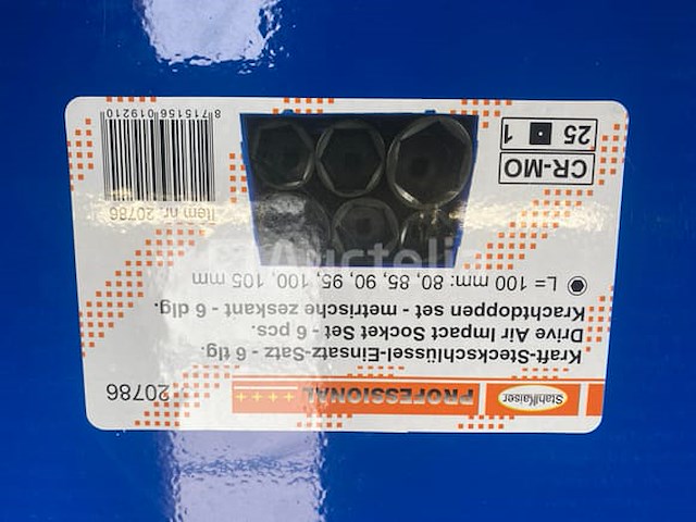 Zware slagdoppenset 6 delig 80-105 mm - afbeelding 1 van  2