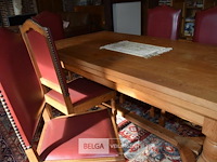 Zware uitschuifbare tafel met 6 stoelen en kast - afbeelding 4 van  7