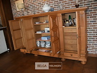 Zware uitschuifbare tafel met 6 stoelen en kast - afbeelding 5 van  7