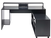 Zwart gaming bureau tudi met geïntegreerde verlichting - afbeelding 6 van  7