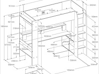 Zwart hoogslaper met bureau raider 90x200cm - afbeelding 4 van  7
