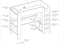 Zwart hoogslaper met bureau raider 90x200cm - afbeelding 5 van  7