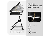 Zwart houten bureau met metalen poten en verstelbare hoogte - afbeelding 4 van  7