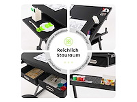 Zwart houten bureau met metalen poten en verstelbare hoogte - afbeelding 5 van  7