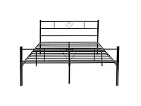 Zwart metalen buisbed - 140 x 190 cm - afbeelding 2 van  5