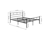Zwart metalen buisbed - 140 x 190 cm - afbeelding 4 van  5