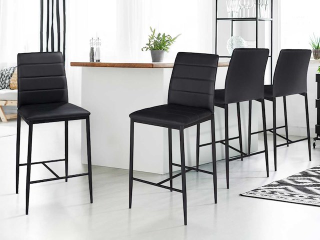 Zwart ontwerp pvc-kruk (x4) - afbeelding 1 van  9