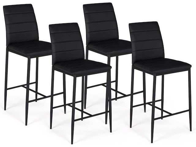 Zwart ontwerp pvc-kruk (x4) - afbeelding 3 van  9