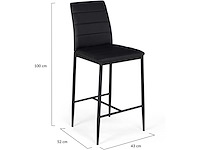 Zwart ontwerp pvc-kruk (x4) - afbeelding 4 van  9