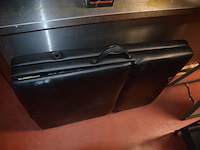 Zwart opvouwbare massagetafel, ronde kruk op wielen, rechthoekige spiegel, metalen rolrek, rekje zwart 3 etages (1,2,3,15,16) - afbeelding 2 van  10