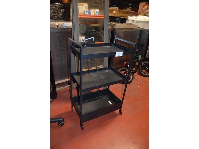 Zwart opvouwbare massagetafel, ronde kruk op wielen, rechthoekige spiegel, metalen rolrek, rekje zwart 3 etages (1,2,3,15,16) - afbeelding 7 van  10