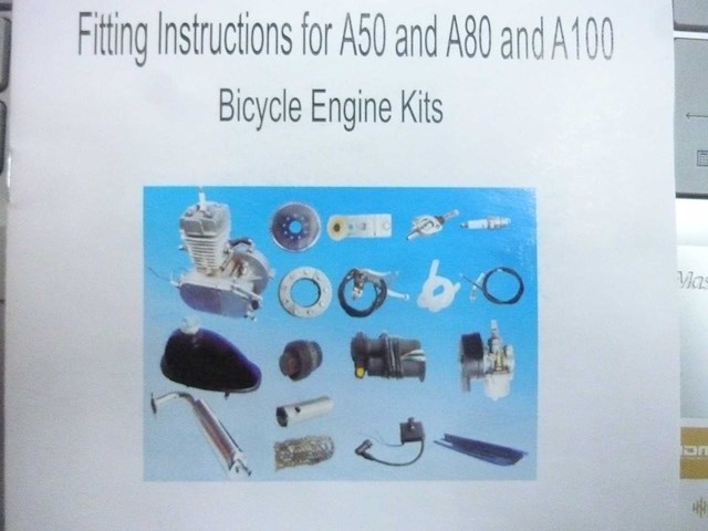 Zwarte 80cc 2-takt motor kit voor gemotoriseerde motorfiets - afbeelding 1 van  3