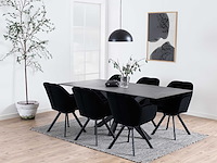 Zwarte eettafel hennie 200x100 cm met keramiekblad - afbeelding 2 van  7