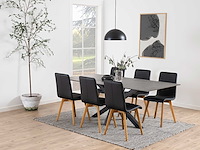 Zwarte eettafel hennie 200x100 cm met keramiekblad - afbeelding 1 van  7