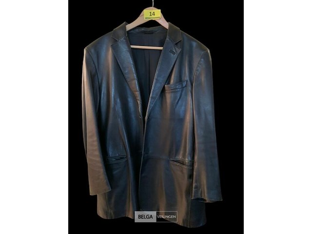 Zwarte lederen jas frans billen - afbeelding 1 van  2