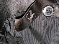 Zwarte lederen jas frans billen - afbeelding 2 van  2