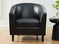 Zwarte nep-cabriolet stoel - afbeelding 1 van  3