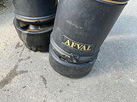 Zwarte plastic vuilbakken met metalen binnenbak (3x) - afbeelding 3 van  9