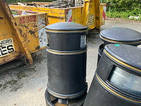 Zwarte plastic vuilbakken met metalen binnenbak (3x) - afbeelding 5 van  9