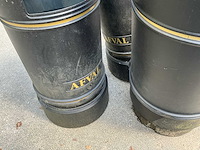 Zwarte plastic vuilbakken met metalen binnenbak (3x) - afbeelding 7 van  9