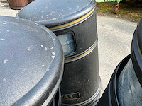 Zwarte plastic vuilbakken met metalen binnenbak (3x) - afbeelding 9 van  9