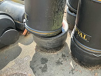 Zwarte plastic vuilbakken met metalen binnenbak (5x) - afbeelding 8 van  8