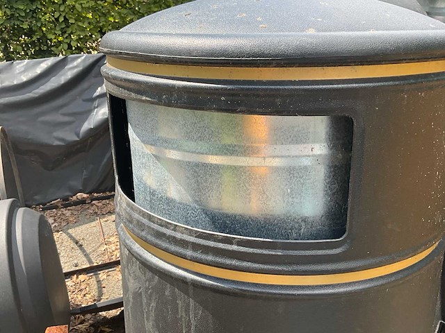 Zwarte plastic vuilbakken met metalen binnenbak (5x) - afbeelding 6 van  7