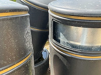 Zwarte plastic vuilbakken met metalen binnenbak (5x) - afbeelding 7 van  7