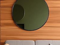 Zwarte ronde spiegel (60 cm)