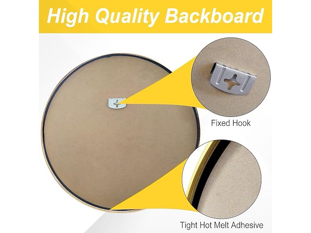 Zwarte ronde spiegel (60 cm) - afbeelding 4 van  4