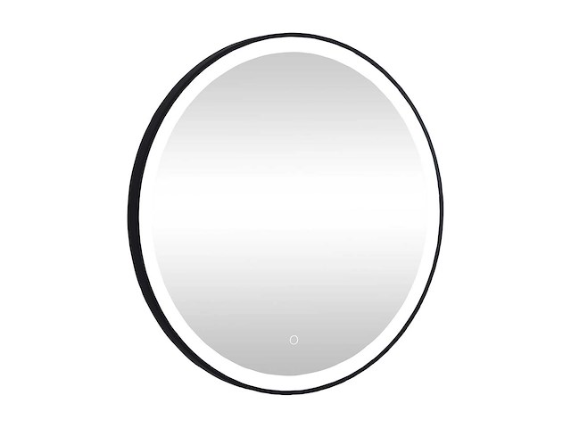 Zwarte ronde verlichte badkamerspiegel met led's - d. 80 cm - afbeelding 2 van  7
