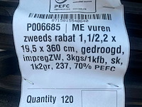 Zweeds rabat 3600x195x11/22mm (120x) (nieuw) - afbeelding 1 van  1