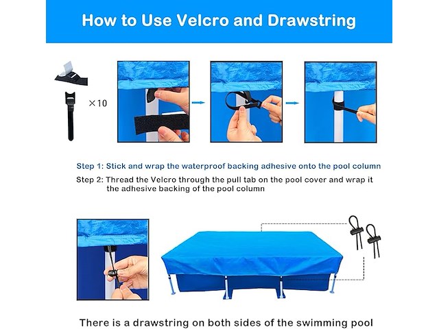 Zwembadafdekking 87 x 59 inch - afbeelding 3 van  4
