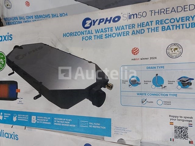 Zypho slim 50 horizontal water drain heat recovery / douchewarmteterugwinningsysteem (nr. 15-10) - afbeelding 1 van  5