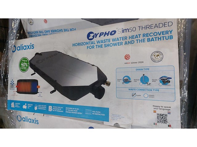 Zypho slim 50 horizontal water drain heat recovery / douchewarmteterugwinningsysteem (nr. 15-10) - afbeelding 1 van  5
